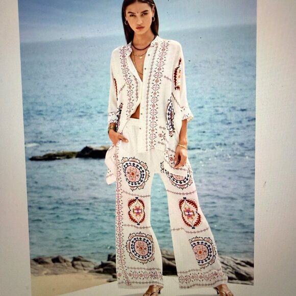 JADE BY JOHNNY WAS ~ BLOUSE AND PANTS ~ SIZE L/XL - Picture 1 of 15